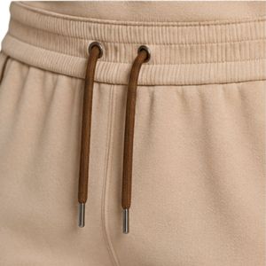 Custom Mens Beige Camel <b>Sleeveless</b> Hooded Tracksuit Set Custom Logo Gym Fitness Training Sports <b>Hoodie</b> And Shorts Activewear - Product Image 4