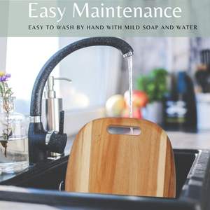 Tabla de cortar redonda de madera de acacia con asa, rústica, para picar y servir, para charcutería, queso, pizza, pan, para exportación - Product Image 5