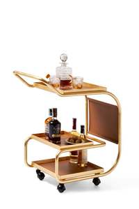 Meubles de bar pour la maison, chariot de service pour boissons, chariot à vin, chariot de bar en métal, chariot de service en acier inoxydable, chariot de bar à 4 niveaux - Product Image 6