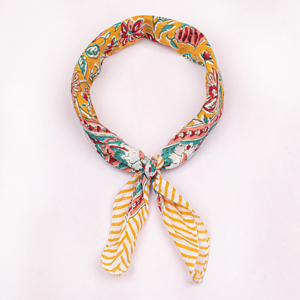 Foulard Bandana Multifonctionnel en Coton Respirant Fait Main à Imprimé Floral Ethnique, Doux pour la Peau, Idéal Printemps-Été-Hiver - Product Image 5