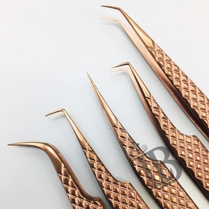 <b>Top</b> Trend New Arrival Sustainable Rose Gold Color Stainless Steel Eyelash Extension Tweezers Mega Volume Mink Eyelash Tweezers - Product Image 6