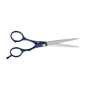 Ciseaux de barbier professionnels en acier japonais bleu avec logo personnalisé, ciseaux à cheveux - Product Image 3