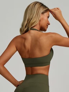 Female <b>Open</b> Back Halter Gym <b>Bra</b> High Elasticity Matte Workout Tank Wide Underband Training Active Wear Manufacturing - Product Image 4