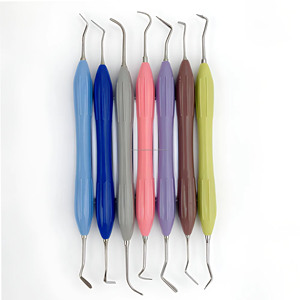 Kit de 7 instruments de restauration dentaire en résine composite avec manche en silicone, outils personnalisés, fournisseur en gros - Product Image 2
