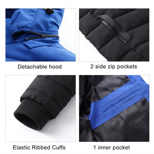 Veste matelassée à capuche haut de gamme pour homme, style color block, manteau d'hiver chaud et épais, parka d'extérieur coupe-vent, mode décontractée - Product Image 6