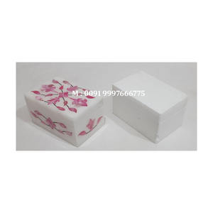 Boîtes à bijoux en marbre blanc avec une bonne finition et des motifs différents en nacre polie pour la décoration de la maison et les cadeaux - Product Image 5