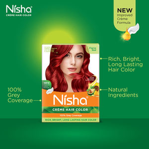 Nisha Flame Red 20G + 30ml Bolsa Larga duración 100% Cobertura gris Crema permanente Tinte de cabello para mujeres - Product Image 4