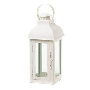 Lanterne à bougie en métal et verre au style unique, finition blanche, pour la décoration de table de mariage et de Noël, lanternes suspendues - Product Image 6