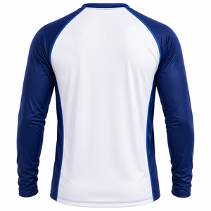Camisetas Deportivas Casuales de Otoño para Mujer, de Manga Larga, Cuello Redondo, de Algodón, con Forro Polar, Anti-UV, Bordadas, de Secado Rápido, en Color Azul y Blanco - Product Image 4