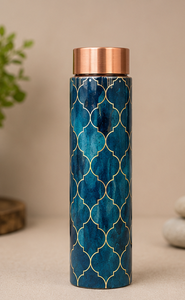 Copper Drinkware Eco Friendly Reusable Gym <b>Bottle</b> Modern Metallic <b>Infuser</b> Flask Jointless Ayurvedic Vessel Aesthetic Water ware - Product Image 1