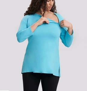 T-shirt sportif en coton bleu pour femme, coupe ajustée, à épaules dénudées, manches courtes, avec perles tissées, couleur unie, toutes saisons - Product Image 4