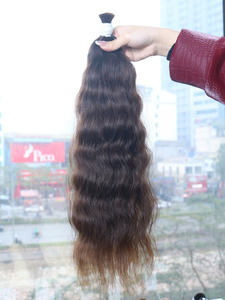 Más vendidos 100% Virgen vietnamita doble ahogado 100g extensiones de cabello a granel 22 pulgadas onda Natural cabello Remy colores claros Nasa - Product Image 4