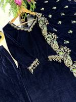 Dernière collection indienne de Salwar Kameez Dupatta brodés en velours, pour fêtes, été, printemps, hiver, séchage rapide, personnalisables