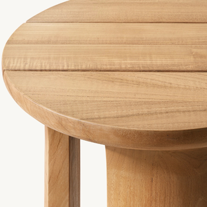 Mesa de Centro Redonda de Madera de Teca, Diseño Moderno para Sala de Estar o Terraza, Mueble Ecológico - Product Image 4