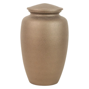 Aluminum Matte Brown Cremation Urn Metal Ashes <b>Vase</b> Handmade <b>Memorial</b> Jar Custom Color for Adult Remembrance - Product Image 1