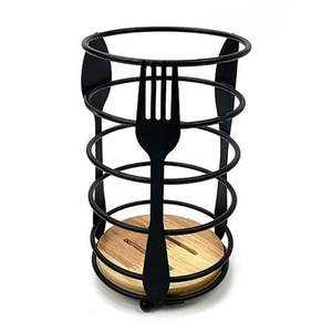 Organisateur de couverts en métal pour table à manger avec trous de drainage et construction robuste et durable - Product Image 1