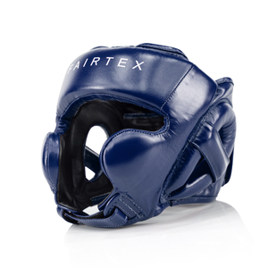 Casque de boxe Fairtex bleu en cuir PU avec fermeture auto-agrippante, 7 aérations, protection transparente, pour entraînement et sparring, unisexe adulte - Product Image 6