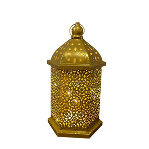 Wholesale Vintage Moroccan Metal <b>Lantern</b> Decorative Hanging <b>Tea</b> <b>Light</b> Holder With Multicolor Glass Panels For Ramadan And Eid - Product Image 4