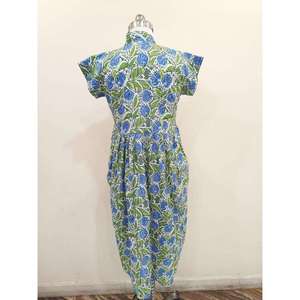 Women <b>Boho</b> Floral Midi <b>Dress</b> Cap Sleeve V Neck Loose Fit <b>Summer</b> Casual <b>Dress</b> Supplier - Product Image 2