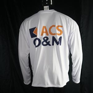 เสื้อยืดสีขาวแขนยาวสำหรับทำงาน ผลิตตามสั่ง 100% โพลีเอสเตอร์ ระบายอากาศได้ดี จาก Mesh Urban Productions - Product Image 5