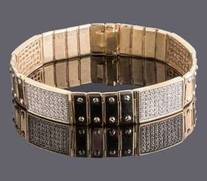 Bracelet tennis Hiphop en moissanite plaqué or rose, or/argent, unisexe, taille brillante, élégant, pour mariage, fête, anniversaire - Product Image 5