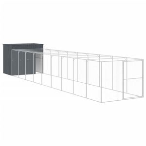Grande niche pour chien en acier galvanisé anthracite, durable, meuble pour animaux de compagnie - Product Image 2