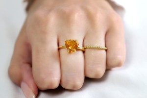 Solid 925 Sterling <b>Silver</b> Unique Natural Citrine Trillion Faceted Cut Gemstone Prong Setting Dainty <b>Solitaire</b> <b>Rings</b> Fine Jewelry - Product Image 6