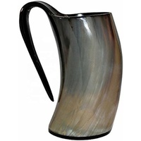 Jarra de Cuerno Vikinga Natural Tallada a Mano, Ecológica, para Cerveza o Agua, Hecha en India por Vintage Craft