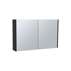 Bouti 19.7\" H X 31.5\" W Double Door Mirror Medicine Cabinet Black <b>Kitchen</b> <b>Storage</b> Three Interior Shelves for Bathroom <b>Kitchen</b> - Product Image 2