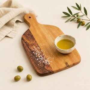 Planche à découper en bois d'acacia personnalisée en gros avec poignée pour gravure laser, planches vierges écologiques en bois massif - Product Image 2