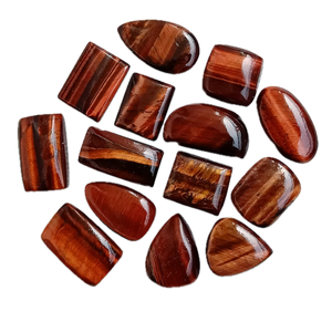 Piedras Preciosas Sueltas, Cabujones de Ojo de Tigre Rojo, Piezas Surtidas, Forma y Tamaño Únicos - Product Image 1