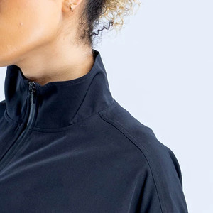 Latest Design Custom Logo Midnight Black Crop Zipper Women <b>Jacket</b> Lightweight Breathable Outerwear & Gym <b>Workout</b> Women Hoodie - Product Image 5
