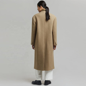 Abrigos de lana largos sin cuello para mujer, chaqueta de invierno para mujer - Product Image 5