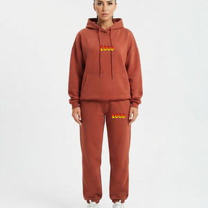 OEM Hot Selling Custom <b>Women</b> Men 2 Piece Lounge Sweatsuit Sets Oversized Fall Hoodies <b>Baggy</b> <b>Jogger</b> Sweatpants Tracksuit - Product Image 1