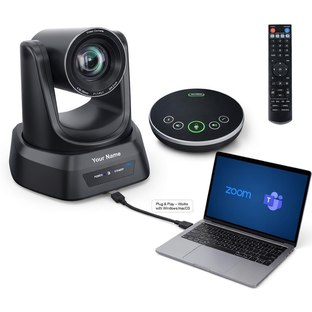OEM Wholesale 4K PTZ AI Auto Tracking Camera 20X Optical Zoom Video Conference System with USB for HDMI LAN PoE
