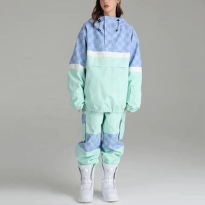 Traje de Esquí Unisex con Bloques de Color, Chaqueta Impermeable con Capucha y Pantalones, Conjunto de Ropa de Nieve para Adultos, 100% Poliéster, Trajes de Esquí para Mujer - Product Image 2