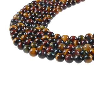 ลูกปัดไทเกอร์อายหลากสีทรงกลม เรียบเนียน ทำจากอัญมณีธรรมชาติ สำหรับทำเครื่องประดับ ขายส่งจำนวนมาก - Product Image 6