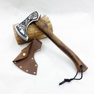 Hache de survie artisanale de qualité supérieure, vente en gros, tête sculptée, manche en bois, lame en acier au carbone de qualité DIY, longueur totale de 15 pouces - Product Image 6
