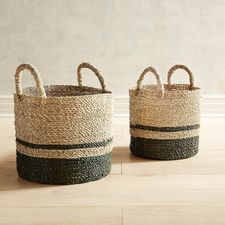 Sea Grass Woven Eco-Friendly Rattan Banana & Cotton Rope <b>Foldable</b> Handmade Hanging Storage <b>Basket</b> for Toy and Planter Use - Product Image 6