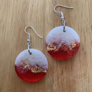 Résine époxy artisanat anneau d'oreille conception Unique anneau d'oreille résine anneau d'oreille antique femmes boucle d'oreille - Product Image 1