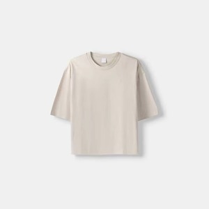 เสื้อยืดครอปผู้ชายสั่งทำพิเศษจากซัพพลายเออร์ ผ้าฝ้าย 100% หนัก 240gsm ทรงโอเวอร์ไซส์ บ็อกซี่ฟิต สีดำ - Product Image 1