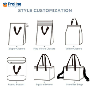 Sacs isothermes pliables en PE à motif losanges, étanches, écologiques, avec fermeture éclair, pour aliments chauds/froids - Product Image 4