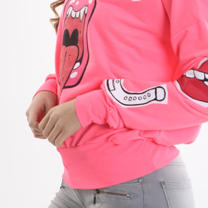Sweat à capuche personnalisé pour femme OEM DTG, en polyester/coton, imprimé graphique décontracté, à manches longues, pull-over tendance, streetwear - Product Image 5