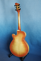 Guitare électrique Jazz Archtop faite à la main de 16 pouces, corps creux à 6 cordes, YUNZHI 2A, corps en érable massif flammé, ébène professionnel brillant