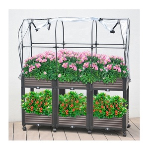 Jardinera Elevada Cuadrada Móvil para Exteriores con Ruedas - Product Image 1