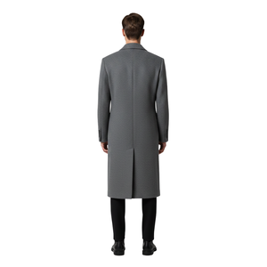 Men's Double Breasted Wool <b>Overcoat</b> Long Winter Coat Turn-Down Collar Slim Fit Outdoor Outerwear. - Product Image 3