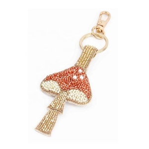 Glass Beaded Mushroom Keychain or <b>Bag</b> <b>Charm</b> Hold to Keys or <b>Bag</b> <b>Charm</b> Handmade Beaded Key Chains for Girls Gifted Accessory - Product Image 1