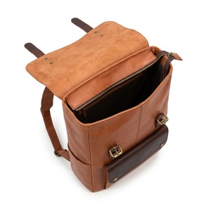 Vintage Brown Leather Laptop <b>Bag</b> <b>for</b> <b>Men</b> Women with Front Pocket - Product Image 2
