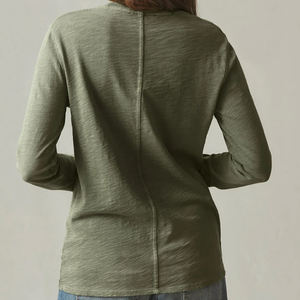 Camisetas Personalizadas de Manga Larga para Mujer, Cuello Redondo, 100% Algodón, Camisetas Holgadas de Manga Larga - Product Image 4