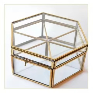 Elegant Metal & Glass Jewelry <b>Box</b> Decorative <b>Trinket</b> Case for Rings Earrings Necklace Bracelet Home Vanity Display - Product Image 1